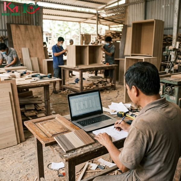 Cắt CNC Cánh Tủ MDF Theo Yêu Cầu Chính Xác Cho Xưởng | Kho Mộc