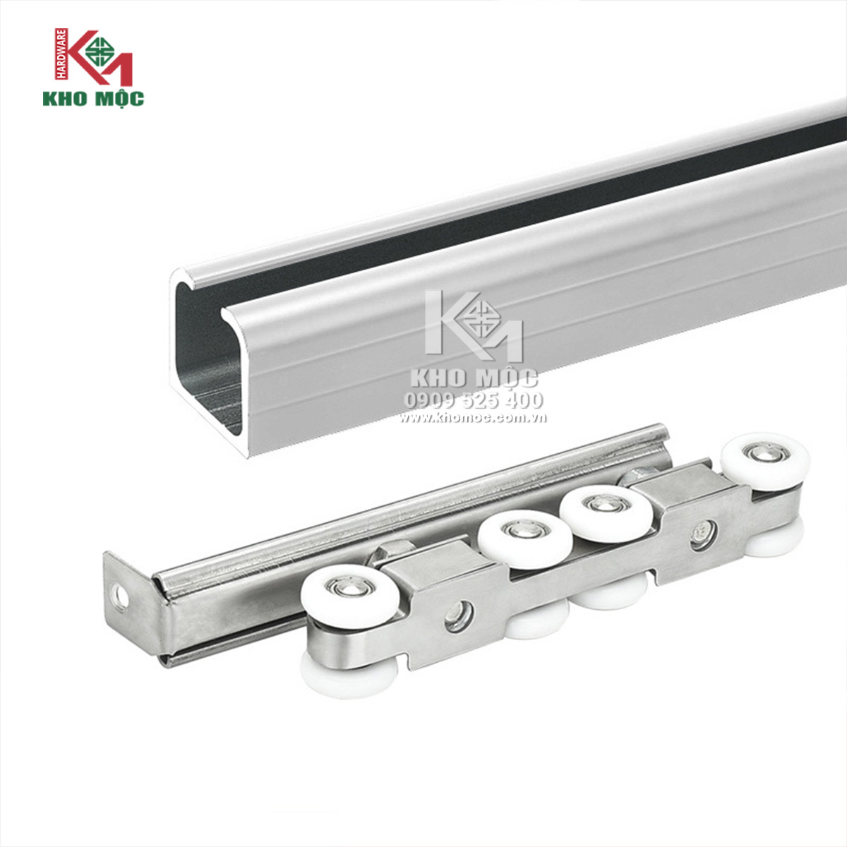 Bánh xe & Ray Lùa Cửa Đi Mã 1008 - Hammered